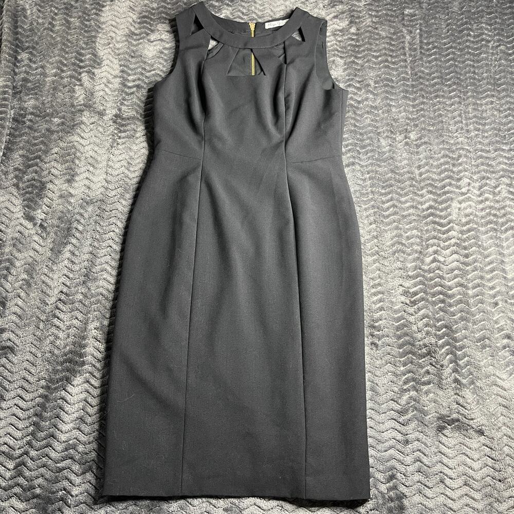 Eliza J Womens Black Cutout Neckline Sheath Dress Size 4P